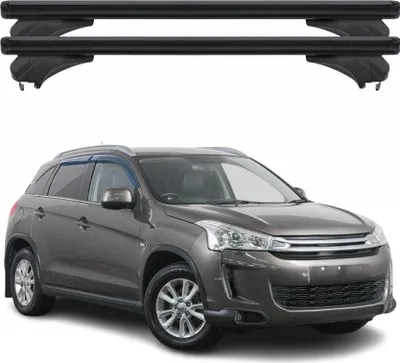 Image de Barres de toit Menabo pour Citroën C4 Aircross 2012-2017, aluminium noir, 2 pièces
