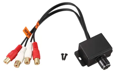 Imagen del producto de Control de volumen para amplificador de audio, con 2 entradas/2 salidas, de 25,5 cm, para uso en automóviles y en el hogar
