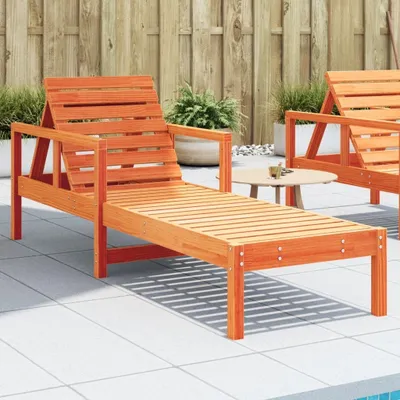 Produktbild von Sonnenliege Wachsbraun 199,5x62x55 cm Massivholz Kiefer - Gartenliegen 844642