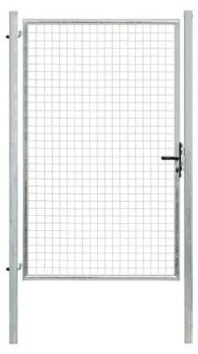 Produktbild von Alberts Wellengitter-Einzeltor mit Zubehör, Breite 125 cm, Höhe 200 cm, feuerverzinkt, zum Einbetonieren, Pfostenstärke 60 mm