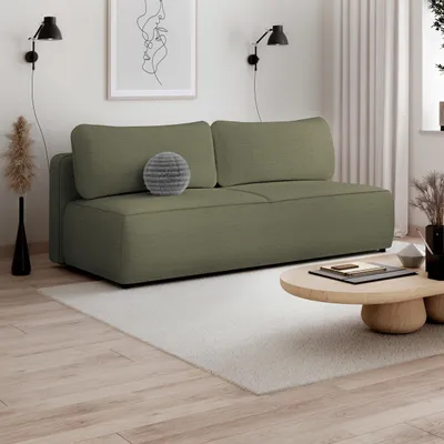 Produktbild von Sofa DARLING 2-Sitzer mit Schlaffunktion, DL-System, 210×100 cm, Farbe: Grün