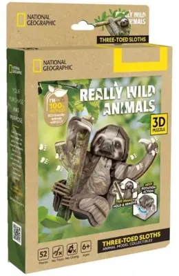 Obrázek produktu pro Puzzle 3D National Geographic, lenivec, 52 dílků
