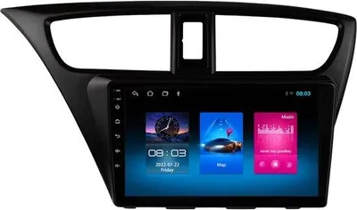Image de Autoradio avec Bluetooth et CarPlay pour Honda Civic 9 (2012-2017) – Compatible avec Apple et Android – Système stéréo – Système de navigation – 1 Go de RAM, 16 Go de mémoire