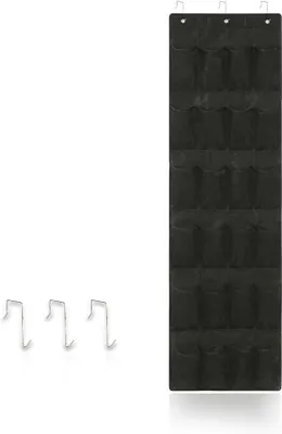 Produktbild von Schwarze Wandhalterung für Mützen und Hüte mit 24 Fächern