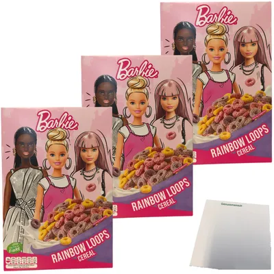 Produktbild von Barbie Rainbow Loops Frühstückscerealien 3er Pack (3x350g Packung) + usy Block