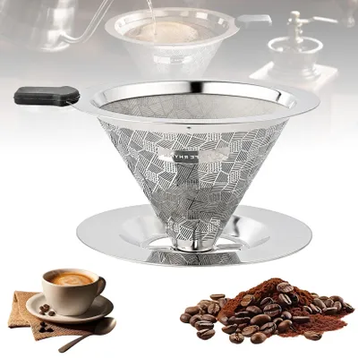 Kaffeefilter aus Edelstahl, wiederverwendbar, 100 Stück