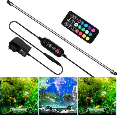 Produktbild von TolleTour 112,5 cm LED Aquarium Lampe Tank Leuchte RGB Dimmbar Unterwasser Beleuchtung mit Fernbedienung
