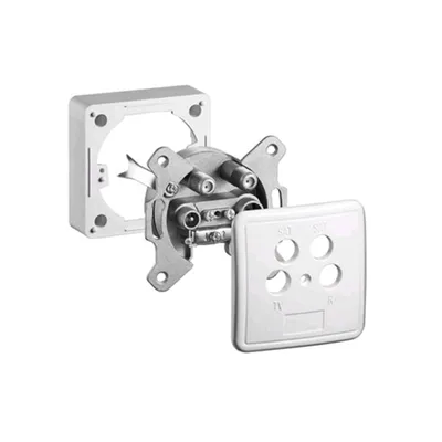 Imagen del producto de Goobay 67089: Kit completo de caja de conexión/terminación de antena, que incluye cubierta y marco, con una atenuación de 2 dB y paso de corriente continua (DC)