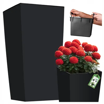 Produktbild von Deco4Home Anthrazit Matt Hoch Pflanzkübel 61cm mit Einsatz