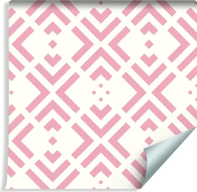 Zdjęcie produktu dla Tapeta Dekoracja Ścienna RÓŻOWY Wzór GEOMETRYCZNY Abstrakcja Ozdoba idealna do Salonu z efektem 3D
