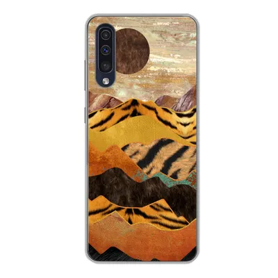 Produktbild von MuchoWow® Handyhülle Schutzhülle Hülle für Samsung Galaxy A50 Tigerdruck - Marmor - Gold Silikon Softcase Handy Hülle - Mobiltelefonhülle