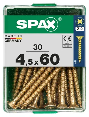 Produktbild von Spax Universalschrauben 4.5 x 60 mm PZ 2 - 30 Stk.