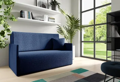 Zdjęcie produktu dla LIKMA Sofa 3 osobowa Olita Granatowa 137 cm z Funkcją Spania, Pojemnikiem na Pościel, Sofa w Tkaninie Anafi 15
