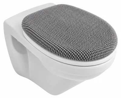Produktbild von heimtexland ® Badvorleger Chenille Super Flauschig Saugstark Badteppich Badematte Typ771 Grau WC-Deckelbezug 38x48 cm