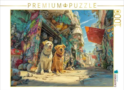 Produktbild von CALVENDO Puzzle Bunte Stadt | 1000 Teile Lege-Größe 64x48cm Foto-Puzzle für glückliche Stunden