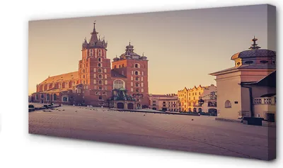 Imagen del producto de Cuadro para pared, 100x50 cm, arte mural, iglesia de Cracovia, amanecer