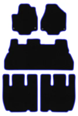 Produktbild von Fußmatten Velours Schwarz/Blau für Chrysler Pacifica II 2017- Set 5-tlg
