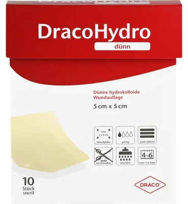 Produktbild von DracoHydro dünn Transparenter Hydrokolloider Wundverband, 10 St VER