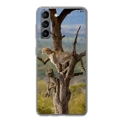 Produktbild von MuchoWow® Handyhülle Schutzhülle Hülle für Samsung Galaxy S21 Leopard - Baum - Tier Silikon Softcase Handy Hülle - Softcase
