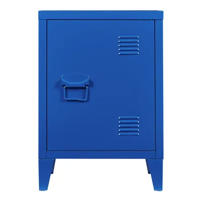 Zdjęcie produktu dla Szafka nocna 'Inari' z uchwytem do drzwi lewa stal 57 x 40 x 30 cm Niebieski
