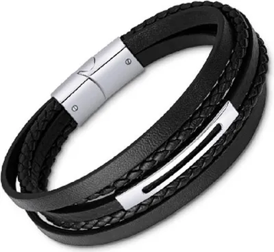 Produktbild von Lotus Style Lederarmband schwarz mehrreihig Herren Armband LS2145-2/3