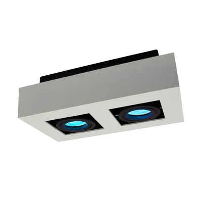 Produktbild von Spectrum LED Mirora GU10 2 fach Deckenleuchte schwarz & weiß schwenkbar IP20 max.35W eckig