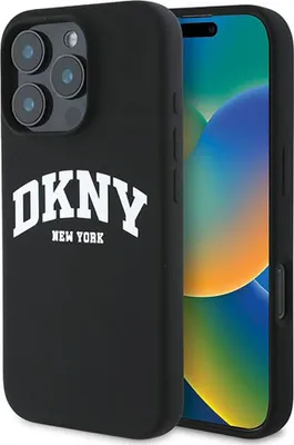 Obrázek produktu pro Etui Dkny Silicone White Printed Logo Magsafe Na Iphone 16 Pro Max - Černé