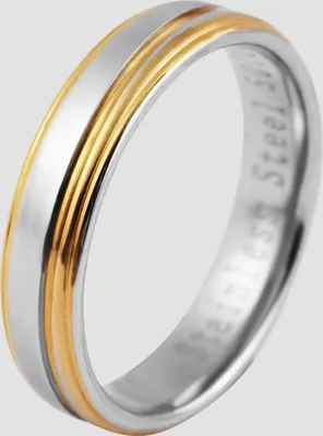 Produktbild von Akzent Herrenring aus Edelstahl, silber- / goldfarben