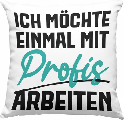 Produktbild von Trendation - Ich Möchte Einmal Mit Profis Arbeiten Deko-Kissen mit Füllung 40x40 Geschenk Kollegin  Deko-Kissen mit Füllung 40x40 Geschenkidee Sprüche Arbeit Büro (Rosa)