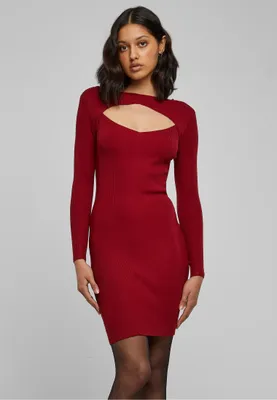 Image de Dámské šaty Urban Classics Ladies Cut Out Dress burgundy - M