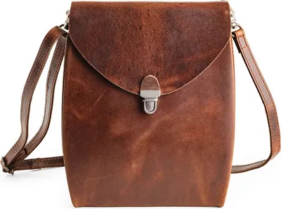 Image de HAROLD'S Cuir sac à épaule bandoulière Fold Handbag Clutch Up Brown marron foncé