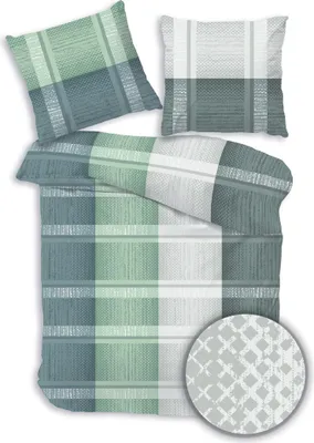 Produktbild von Dobnig Bettwäsche Flanell - Karo 155 x 220 cm grün Karo, grün