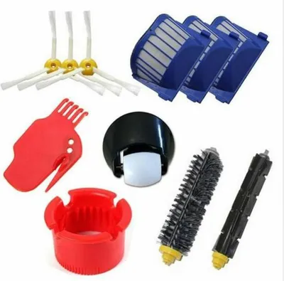 Produktbild von iRobot Roomba Saugroboter-Set Vorderrad + Filter + Seitenbürste, passend für 600, 536, 551, 552, 528, 564, 595, 610, 620, 630, 650, 655 und 660
