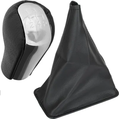 Produktbild von Schaltknauf Knauf 5-Gang Schaltmanschette Manschette + Rahmen in Schwarz für