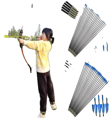 Produktbild von Bogenschießpfeile, Fiberglasmaterial, 28 Zoll Länge, Aluminiumschaft, kompatibel mit Compound- und Recurvebögen, 30 Gramm Gewicht