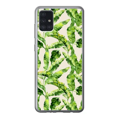 Produktbild von MuchoWow® Handyhülle Schutzhülle Hülle für Samsung Galaxy A52 5G Palmenblatt - Muster - Tropisch Silikon Softcase Handy Hülle - Umschlag