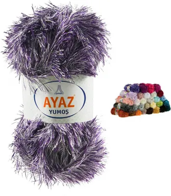 Produktbild von Fransenstrickgarn Yumos 140m/100g Fancy Strickgarn Garn Strickwolle 40 Farben