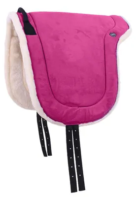 Imagen del producto de QHP - Acolchado para montar a caballo sin silla - Talla poni - Cojín para el asiento - Fucsia