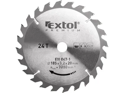 Obrázok produktu pre Pílový kotúč Extol Premium (8803225) s listami SK, 185x2,2x20mm, 24T