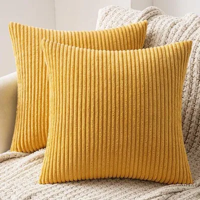 Image de Ibenzoa® - Lot de 2 housses de coussin en corde, 45x45 cm – Tissu en corde 100% polyester, classe A), fermeture éclair invisible, différentes couleurs, lavable en machine, sans coussins