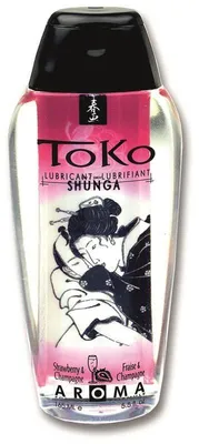 Produktbild von SHUNGA Toko Strawberry, 165 ml, 235,8 g, Gleitmittel auf Wasserbasis, Oral, Sexspielzeug, Vaginal, Erdbeere, Flasche