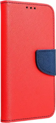 Zdjęcie produktu dla Etui książkowe "Fancy" kompatybilne z telefonem komórkowym Motorola Moto G14 pokrowiec portfel z funkcją podstawki, uchwyt na karty czerwono-niebieski