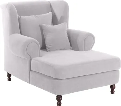 Produktbild von Max Winzer Big-Sessel inkl. 2x Zierkissen 55x55cm + 40x40cm Mareille - Velourstoff silber - Maße: 103 x 149 x 103 cm