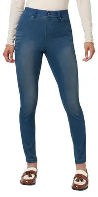 Obrázok produktu pre Dámske džínsy HUE s vysokým pásom, ultrajemné, modrá farba ("Steely Blue")