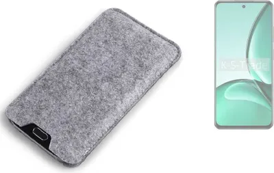 Produktbild von K-S-Trade Filz Handyhülle kompatibel mit Realme V60s Schutzhülle Filztasche Filz Tasche Case Sleeve Handy Hülle Filzhülle grau