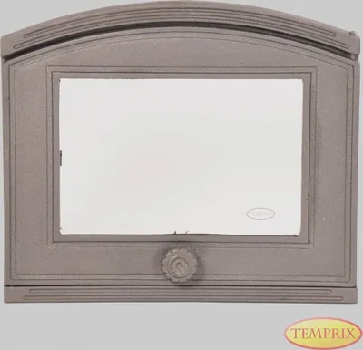 Produktbild von Ofentür & Kamintür mit Glas | 315 x 372 mm Kamintür Yukon, Griff mitte, Anschlag rechts | Backofentür Holzofentür Kachelofentür Pizzaofentür Räucherofen Tür Steinbackofentür Brotofen
