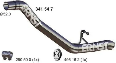 Produktbild von ERNST Abgasrohr Auspuffrohr für FORD FOCUS Kombi (DNW) Hinten 341547