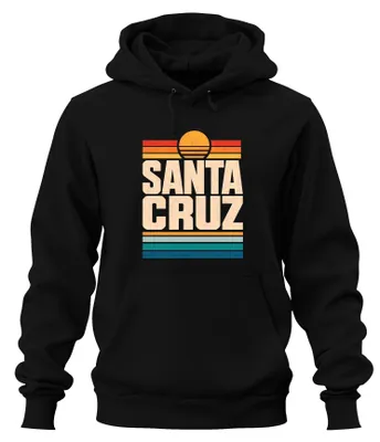 Obrázek produktu pro Mikina s kapucí "Santa Cruz California Sunset Retro Vintage Kalifornien", černá, velikost S