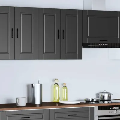 Produktbild von vidaXL Küchen-Hängeschrank Porto Schwarz Holzwerkstoff