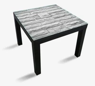 Produktbild von Wallario Möbeldesign -  Glasplatte, Schutzplatte mit Motiv - geeignet für Ikea Lack Tisch, Größe: 55 x 55 cm, Motiv: Steinwand grau
